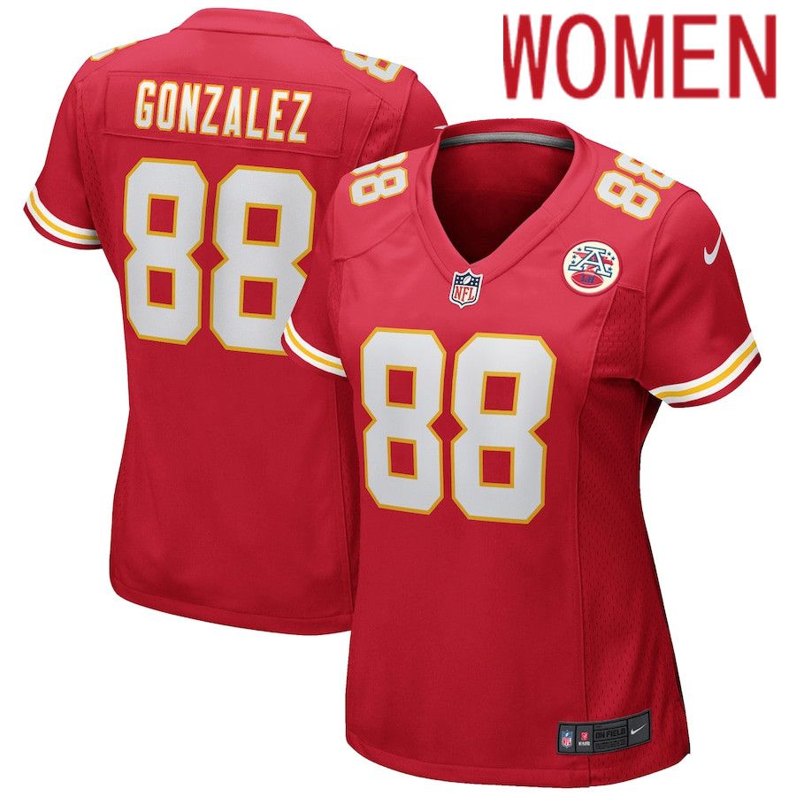 Women Kansas City Chiefs #88 Tony Gonzalez Nike Red Game Retired Player NFL Jersey->women nfl jersey->Women Jersey